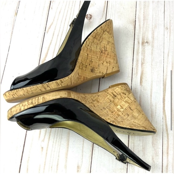 Franco Sarto patent leather wedge heel sandals - size 8.5 - Picture 5 of 16